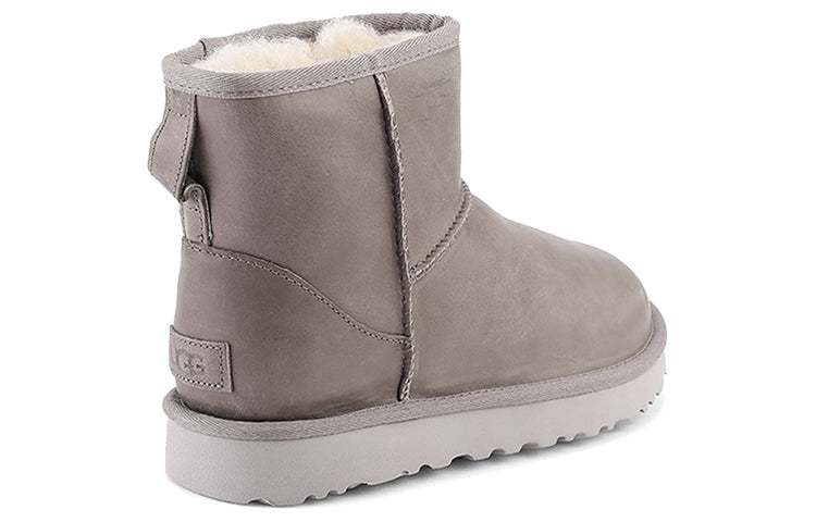 (WMNS) UGG Classic Mini Leather Snow boots Grey 1006595-FEA