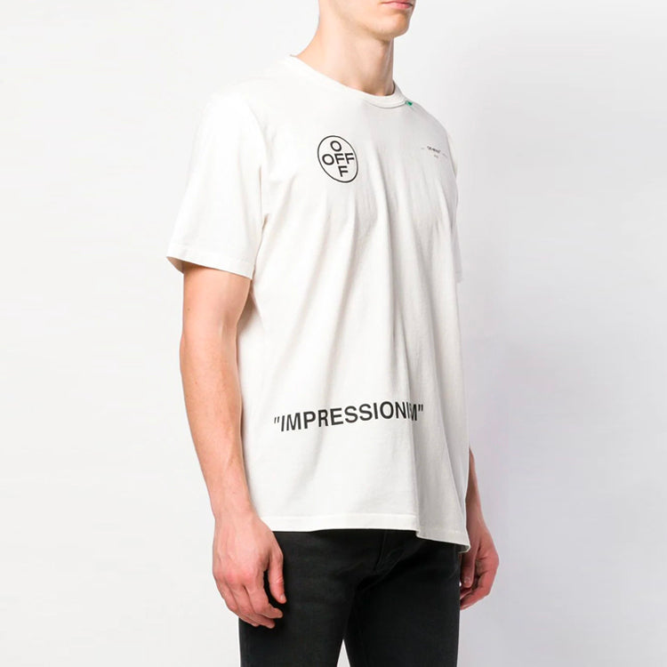 Off-White Back Pink Arrow Short Sleeve White OMAA032R191850150228