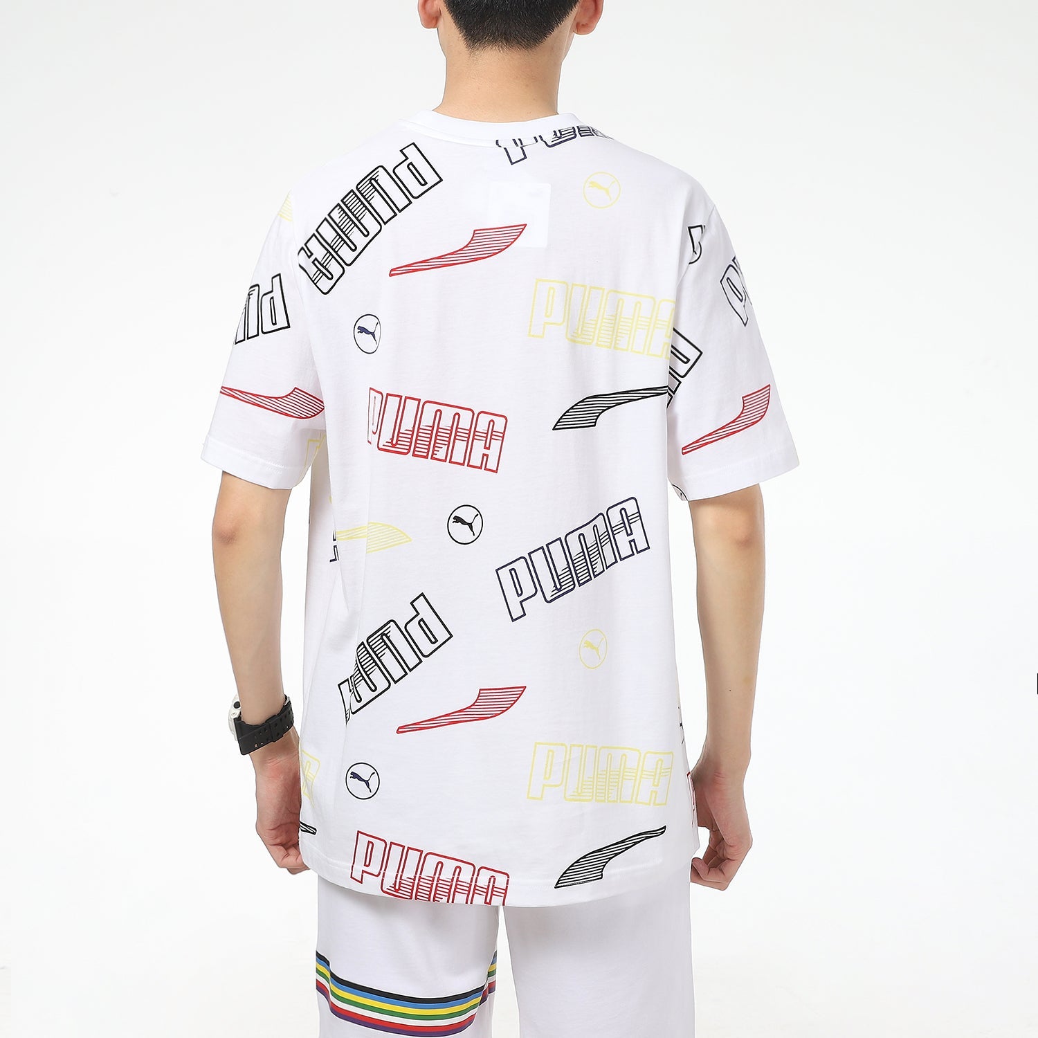 PUMA Solid Regular Fit T-Shirt 'White' 532706-02