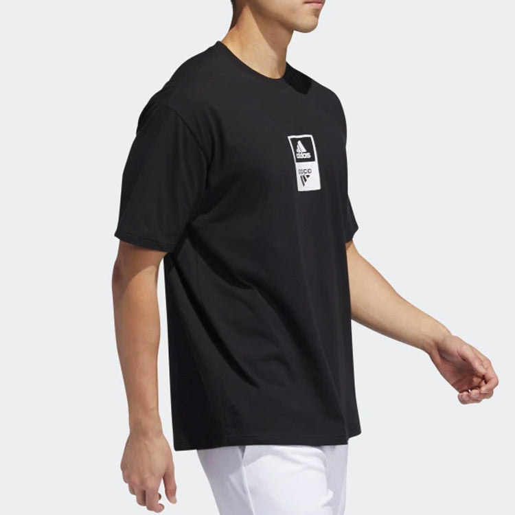 adidas Logo Printing Round Neck Short Sleeve Black ED8292