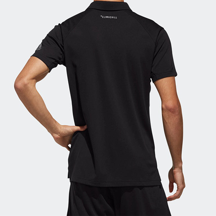 Men's adidas Sports Tennis Ppolo Black Polo Shirt DU8411