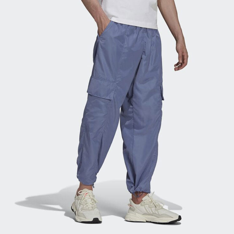 Men's adidas originals C Cargo Pant Retro Side Pocket Bundle Feet Casual Long Pants/Trousers Blue H11369
