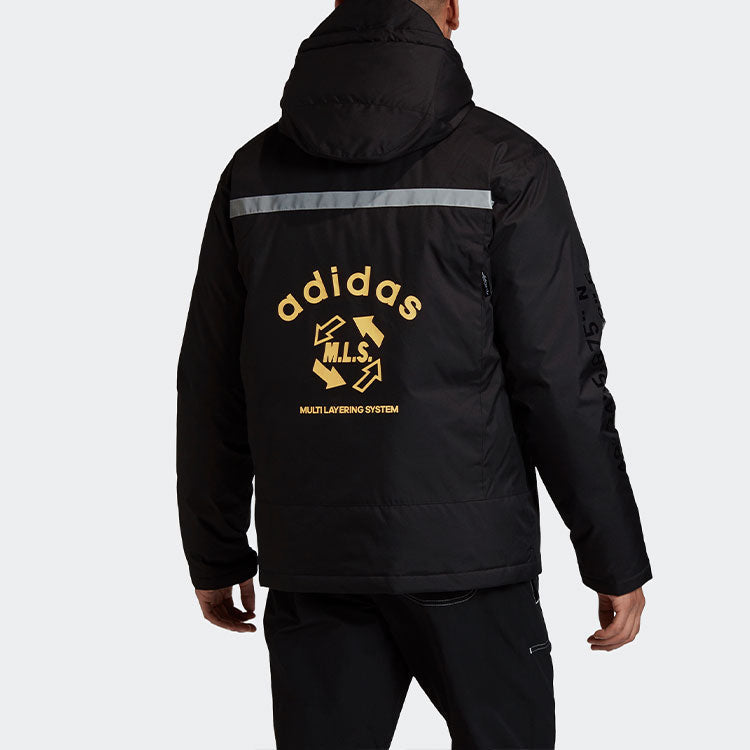 adidas originals Adv 2in1 Jkt Stay Warm Detachable vest Reflective hooded down Jacket Black GJ6734