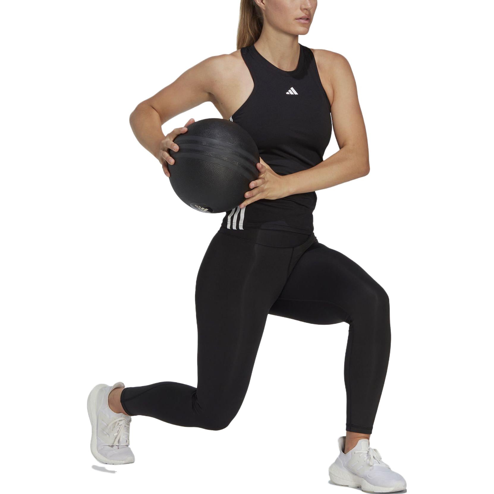 (WMNS) adidas Aeroready Train Essentials Regular 3-Stripes Tank Top Asia Sizing 'Black White' HR7815