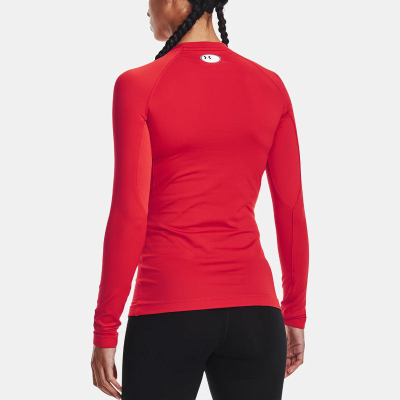 (WMNS) Under Armour ColdGear Authentics Crew Shirt 'Red' 1368701-600