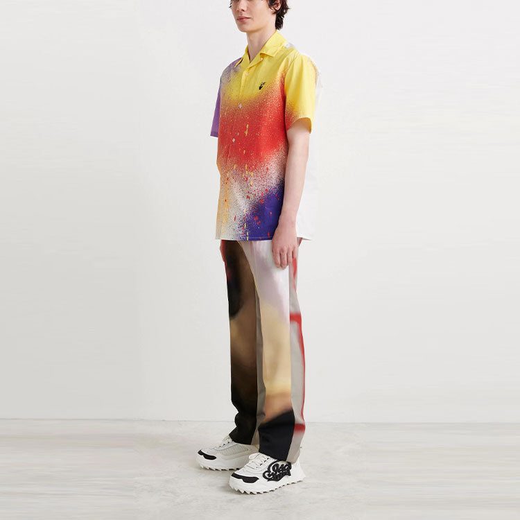 Off-White x Katsu Crossover FW21 Pattern Short Sleeve Shirt Orange OMGA163S21FAB0038410