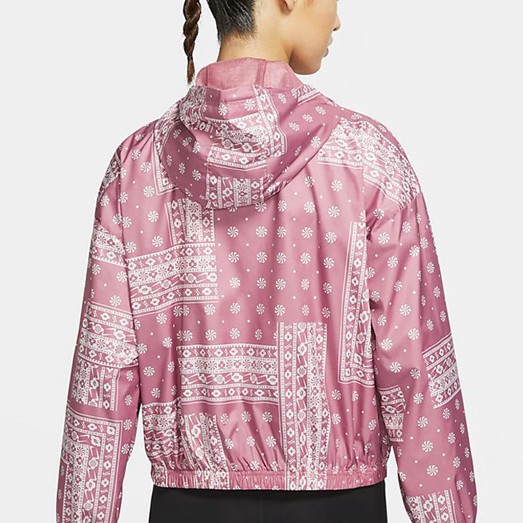 (WMNS) Nike Woven Printing cashew Hooded Jacket Pink Red CU5893-614