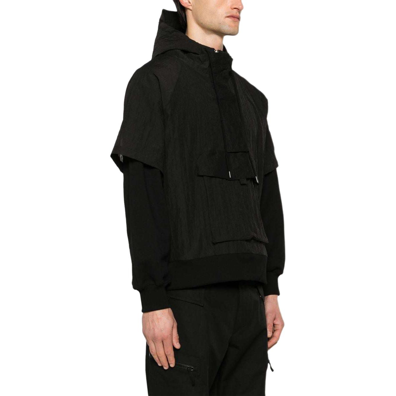 A-COLD-WALL* Overlay Crinkled Hoodie 'Black' ACWMW192-ONYX