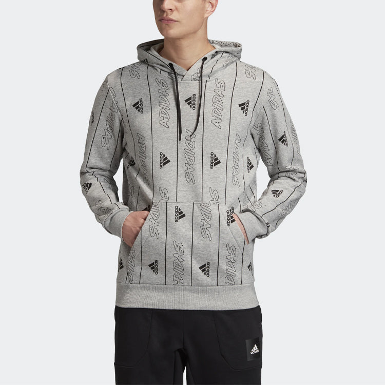 adidas Training Casual Sports hooded Alphabet Logo Gray FR7154