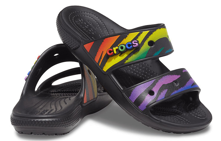Crocs Classic Wear-Resistant Non-Slip Sports Slippers Unisex Black 207346-0C4