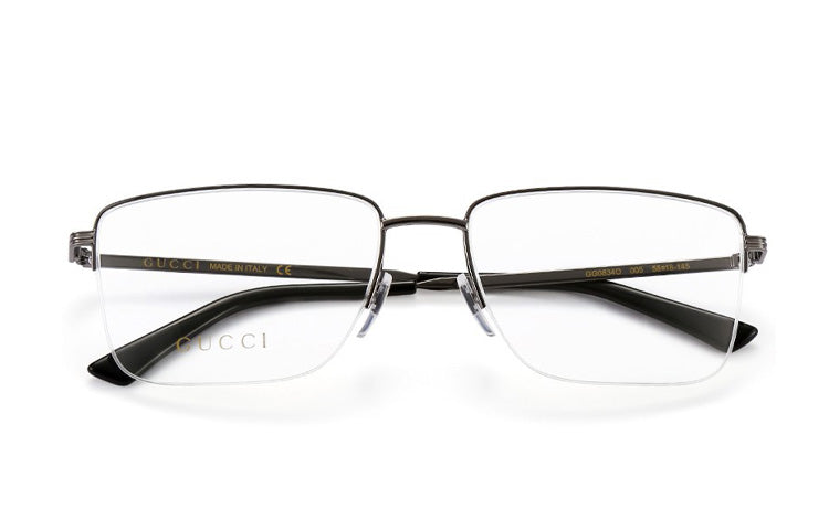 Gucci Business Square half frame Elite Metallic Optical GG0834O-005