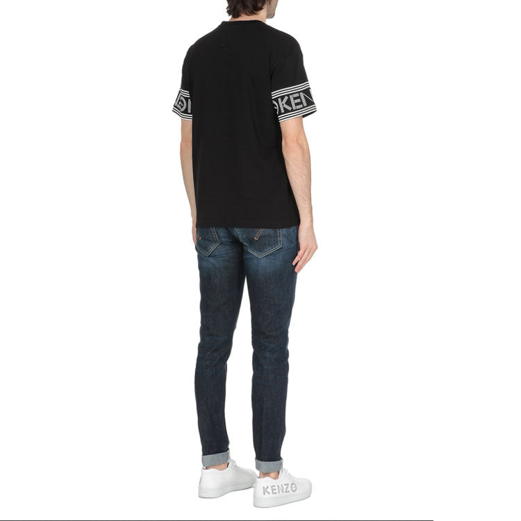 KENZO Cuff Logo Cotton Short Sleeve T-Shirt 'Black' F005TS0434BD-99