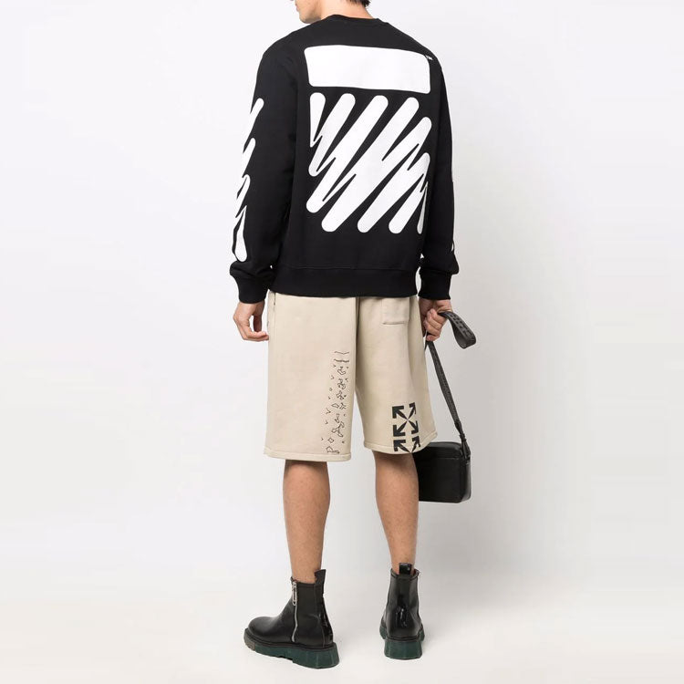 Men's Off-White SS22 Logo Printing Round Neck Black OMBA057S22FLE0031001