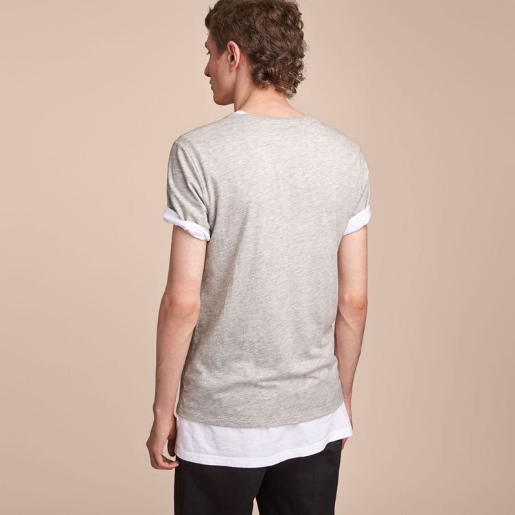 Burberry Logo Printing Round Collar Male Grey 40507511