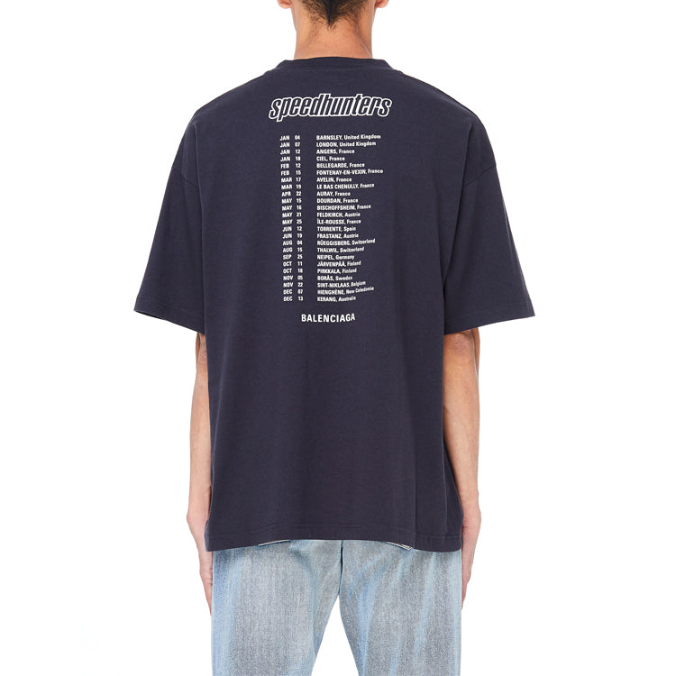 Men's Balenciaga Speed Hunters Black Blue Band Short Sleeve Gray 541875TCV381055