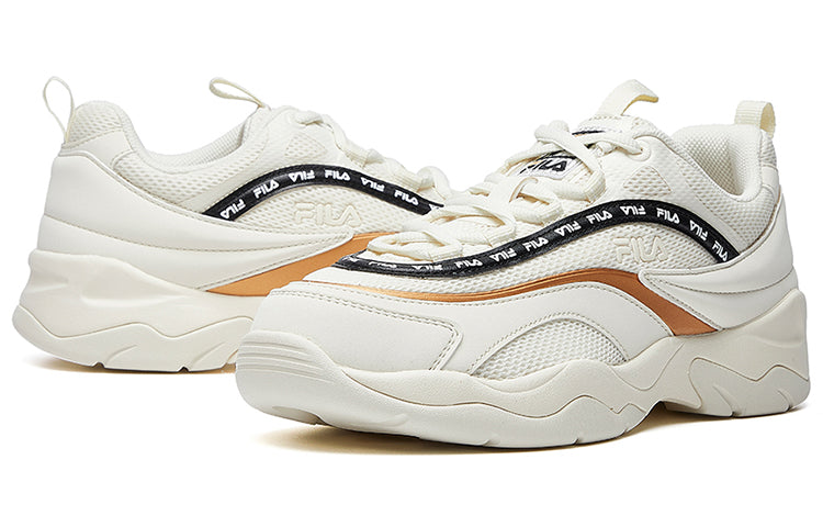 (WMNS) FILA Ray VNTG Running Shoes GS White/Black/Gold F62W031112FSW