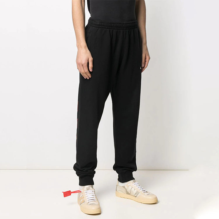 Men's Off-White SS21 Casual Black Sports Pants/Trousers/Joggers OMCH033R21FLE0031025
