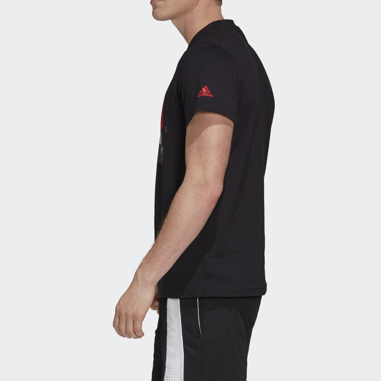 adidas Pattern Printing Short Sleeve Black GH4378