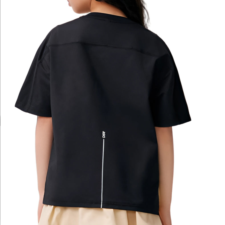 (GS) ASICS Logo Patched Pocket T-Shirt 'Black' 332241173013-001