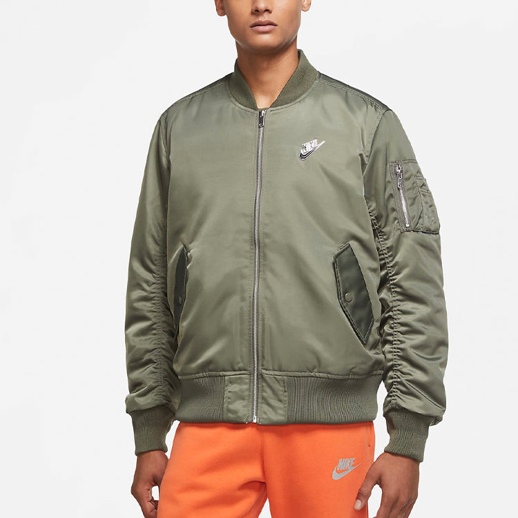Nike Nsw Punk 3D logo aviator Jacket US Edition Gray Green CZ1670-380