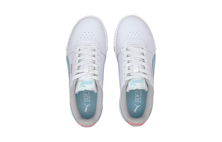 (GS) PUMA Carina L Casual Board Shoes White/Blue/Pink 370677-06