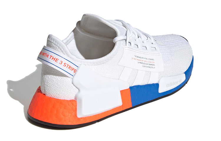 (GS) adidas originals NMD_R1 V2 J 'White Blue Orange' FX4269