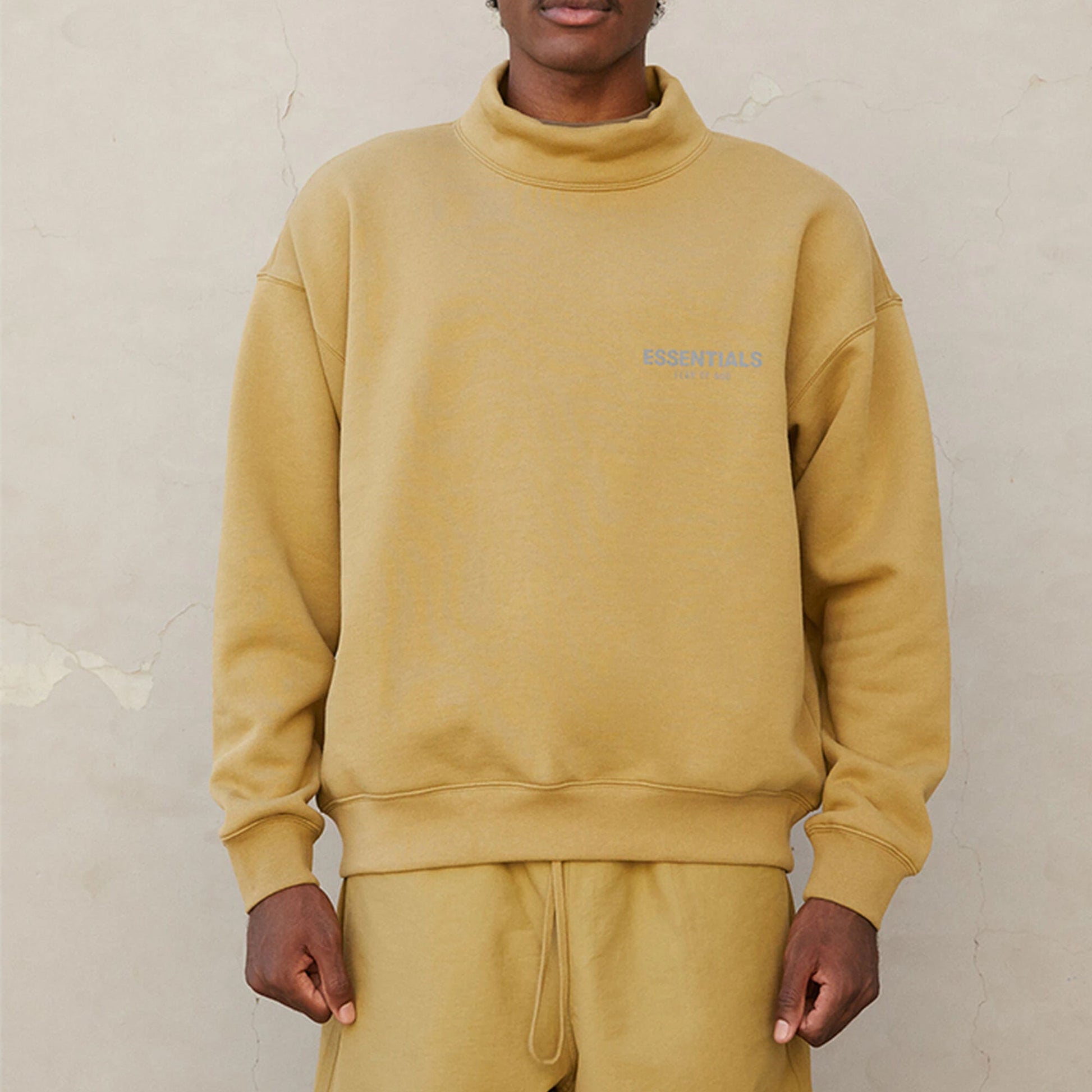 Fear of God Essentials FW21 Pullover Mock Neck Sweatshirt 'Amber' FOG-FW21-012