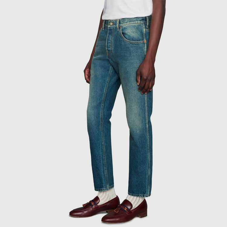 Gucci Tapered Washed Jeans 'Blue Denim' 408637-XDBBQ-4011