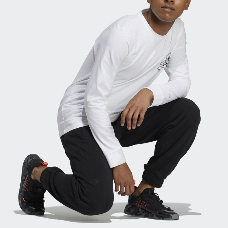 Men's adidas originals Limited Loose Bundle Feet Lacing Sports Pants/Trousers/Joggers Black HD0322