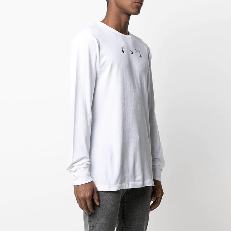 Off-White SS21 Arrows Pattern Printing Round Neck Long Sleeves Ordinary Version White OMAB001S21JER0060145