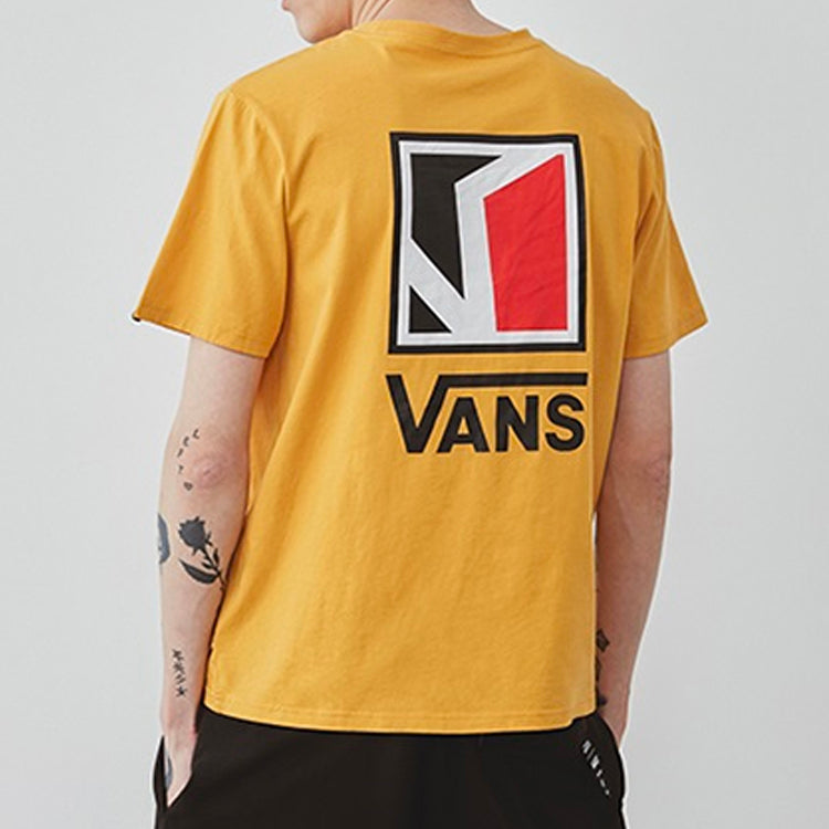 Vans Classic Logo Printing Short Sleeve Couple Style Yellow VN0A4P4G50X