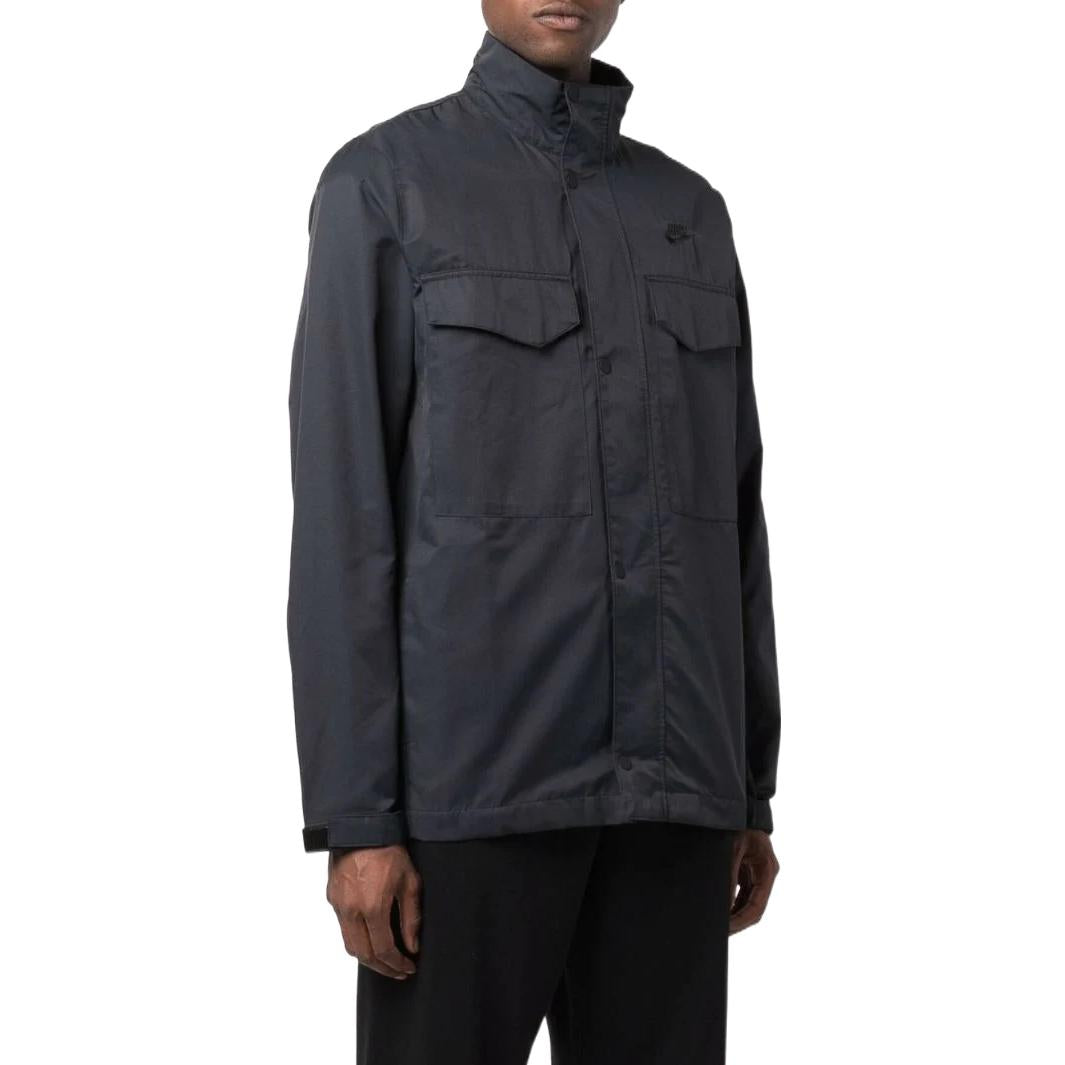 Men's Nike Logo Embroidered Big Pocket High Collar Thin And Light Zipper Cardigan Long Sleeves Jacket Black CZ9922-010