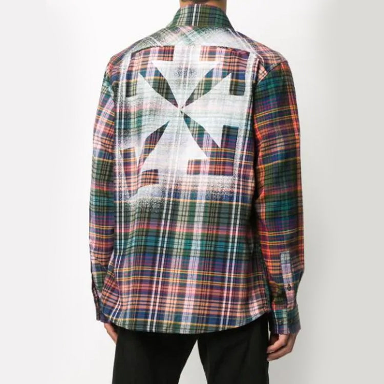 Off-White Stencil Flannel Check Shirt OMGA133E20FAB0012010