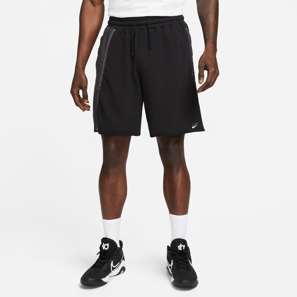 Nike Durant French Terry Breathable Sports Drawstring Solid Color Splicing Embroidered Alphabet Loose Shorts Black DH7374-010