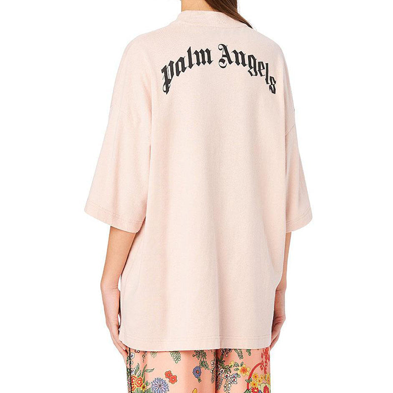 PALM ANGELS Logo Round-neck Short Sleeve Pink PWAA017S20JER0013060