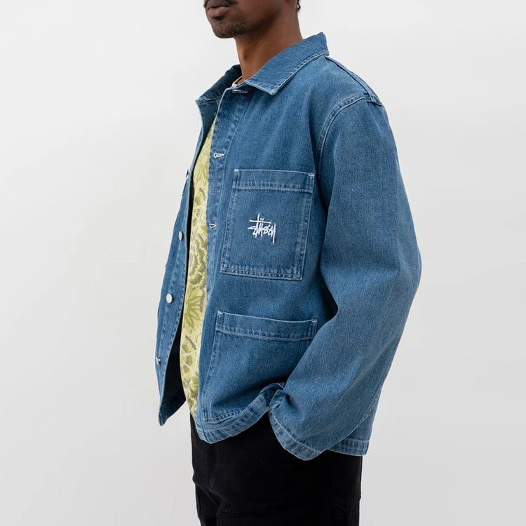 Stussy Unisex Embroidered Denim Jacket Blue 115570