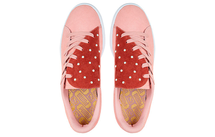 (WMNS) PUMA Suede Crush Pearl Studs Casual Board Shoes Pink/White/Red 370380-01