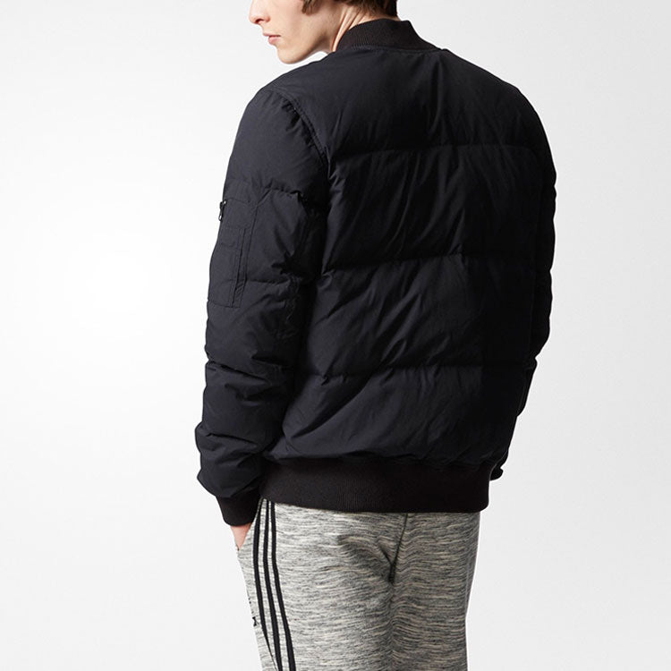 adidas originals Seoul Flight Do Solid Color Stay Warm Baseball Collar Down Jacket Black CD1719