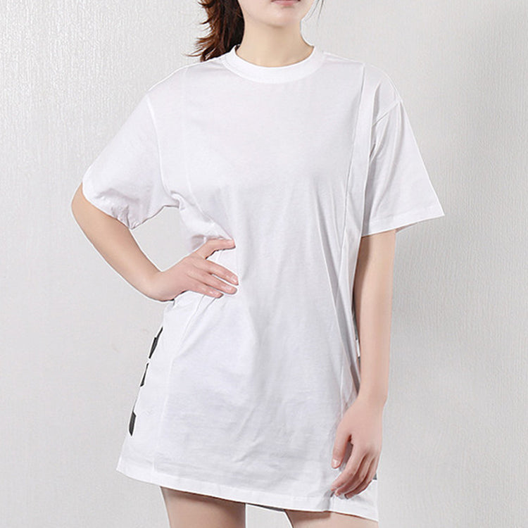 (WMNS) adidas Side Large Alphabet Printing Short Sleeve White DV0750