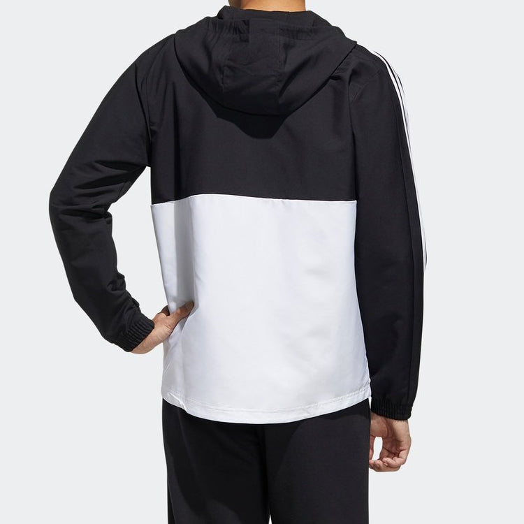 adidas hooded track Jacket Black White Splicing FL8627
