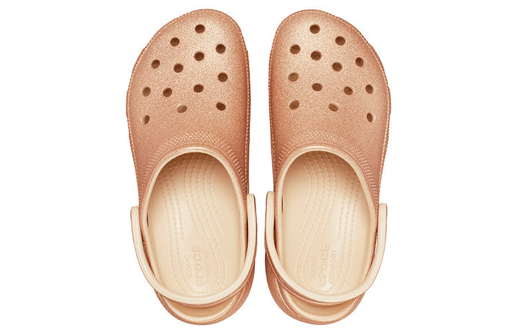 (WMNS) Crocs Classic Glitter Clogs 'Orange' 207241-2DS