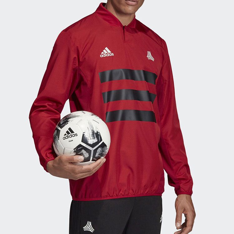Men's adidas Casual Sports Pullover Long Sleeves Red T-Shirt DZ9594