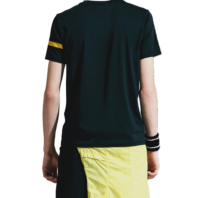 FILA Yellow Stripe Short Sleeve Black A11M021102F-BK