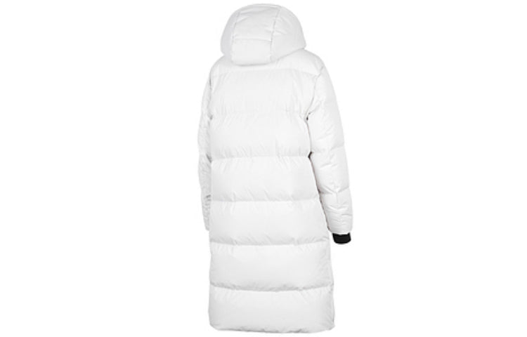 (WMNS) Skechers Woven Long Down Jacket 'Black White' P421W065