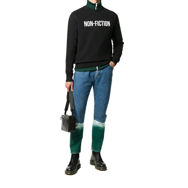 Off-White FW20 Non-Fiction Printing Pullover Men Black OMBA025E20FLE0071001