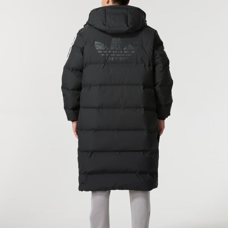 adidas Long Puffer Jacket Asia Sizing 'Black White' JD3749