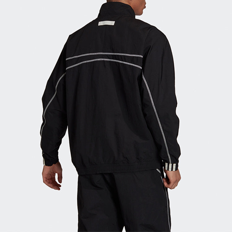 adidas TRACKTOP Slogan Sports Coat Men Black GI7437