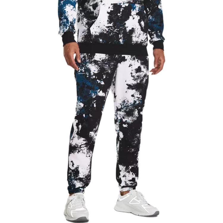 Under Armour Essential Fleece Paint Joggers 'White Blue' 1382315-101