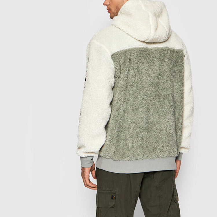 Men's Vans x NAPAPIJRI PULLOVER Crossover Colorblock Casual Sports Hooded Fleece Sports Green VN0A4VMJZOF
