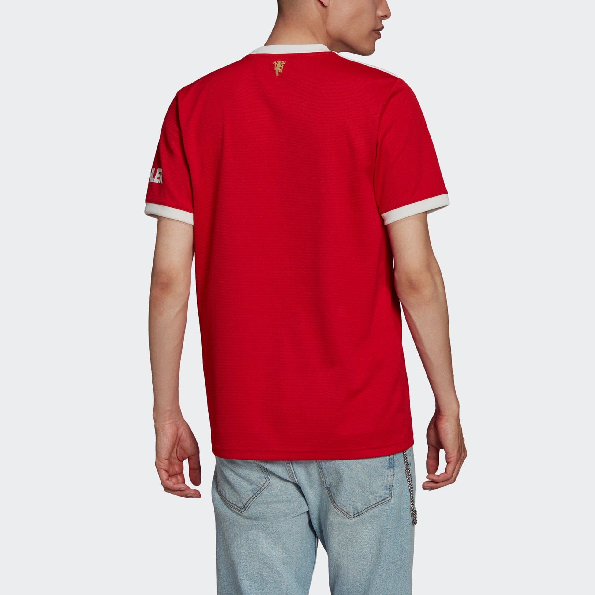 Men's adidas 21-22 Season Manchester United Home Fan Edition Sports Short Sleeve Red Jersey H31447